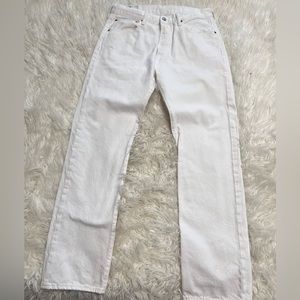 Levi Men’s White 501 Denim Bootcut Jeans  31x32